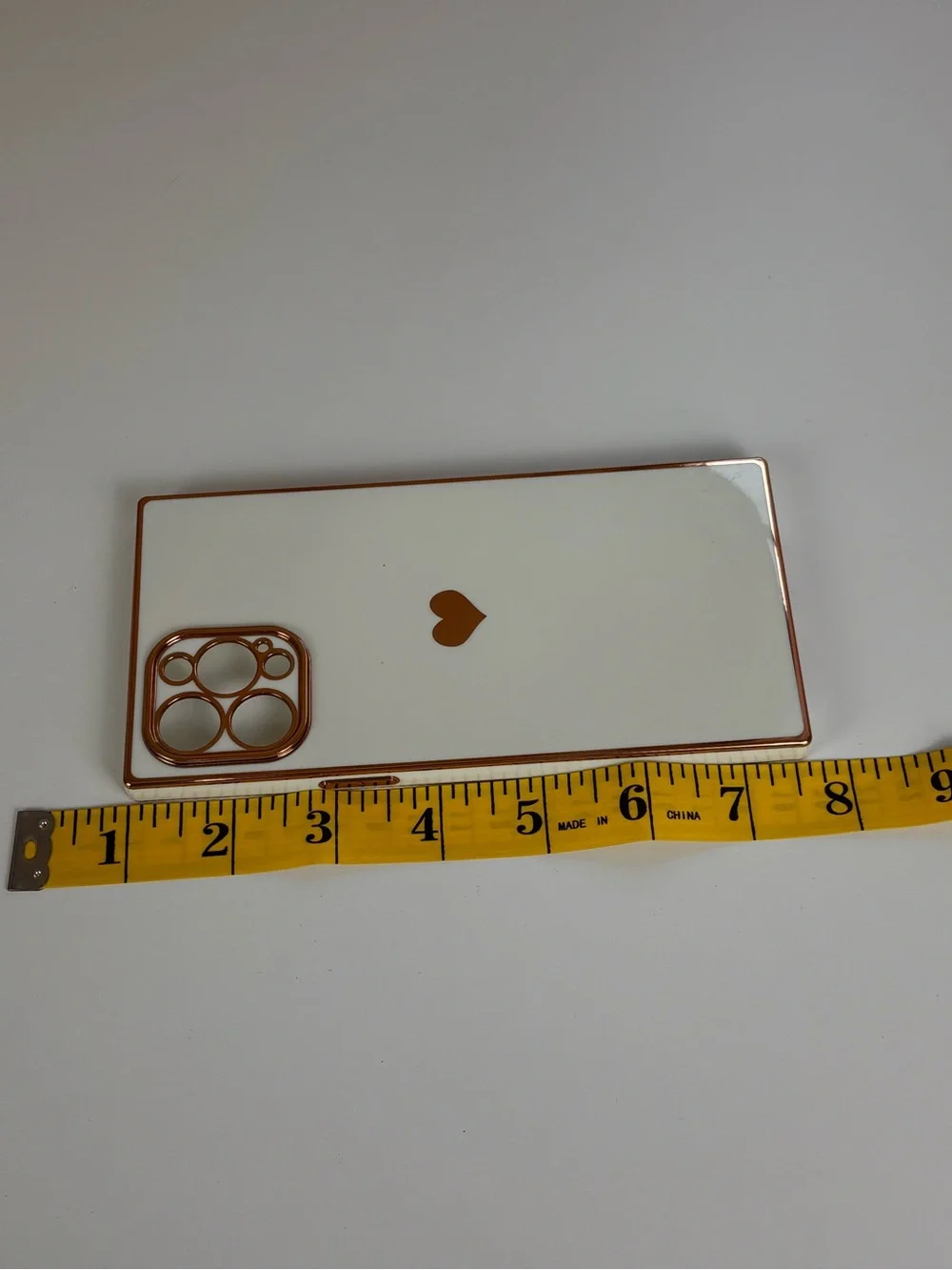 White and Rose Gold Heart Accent iPhone 12 pro Max phone Case